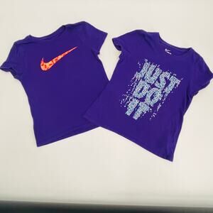 Nike Athletic Cut T-Shirts Set - Small - Purple - Cotton